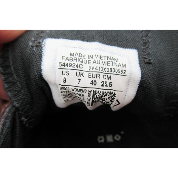 CONVERSE All Star Metallic Gray Leather Chuck Taylor Sneakers 544924C Shoes Sz 9 - Picture 6 of 7